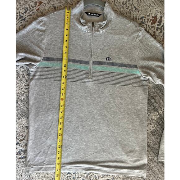 TravisMathew Grey Eco Collection Twist Lime 1/4 Zip Pullover Medium - Picture 10 of 11